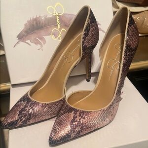 Jessica Simpson Pink Sequin Women's Heels